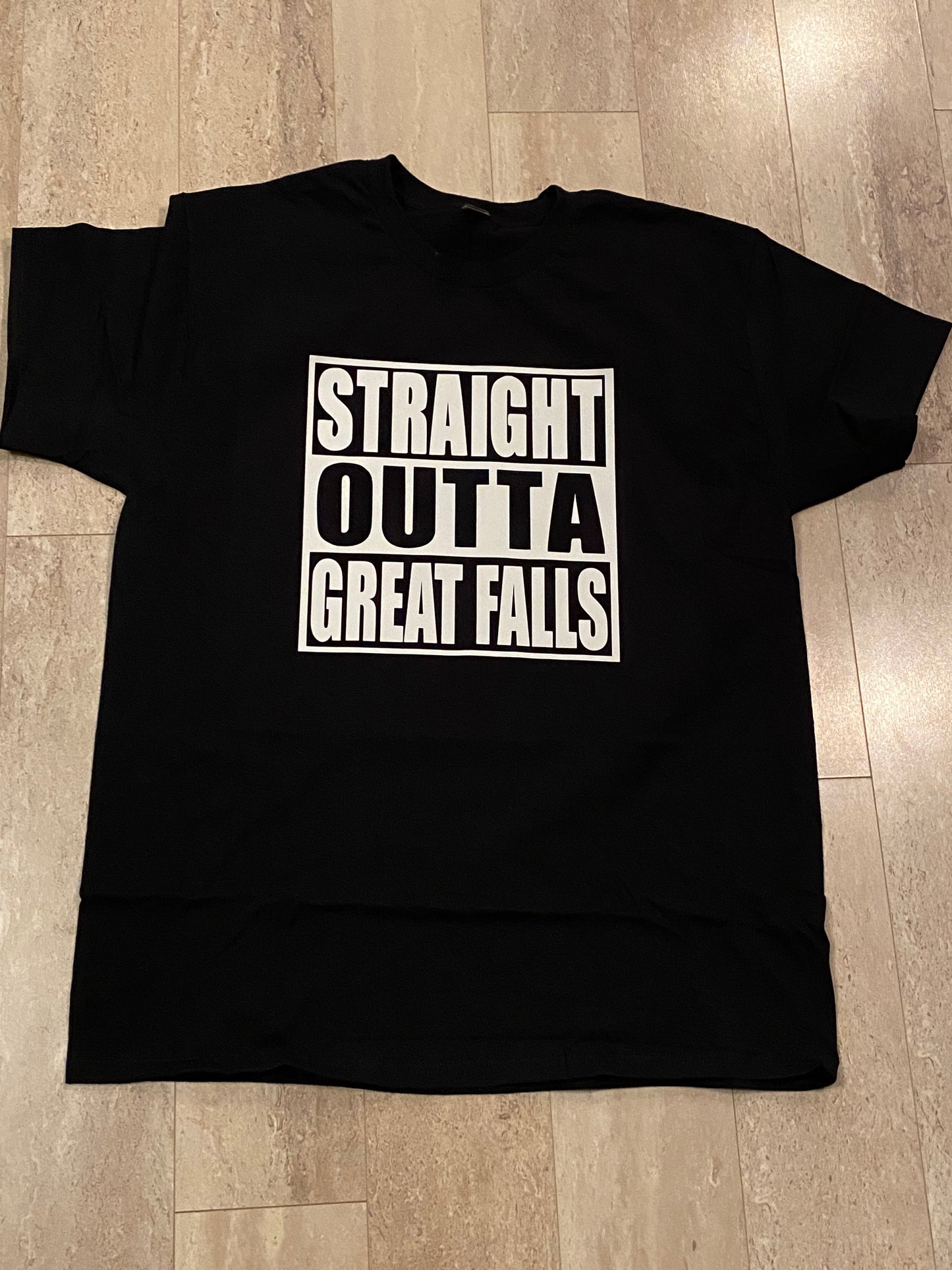 Straight Outta Great Falls (your city) Funny Montana t-shirt