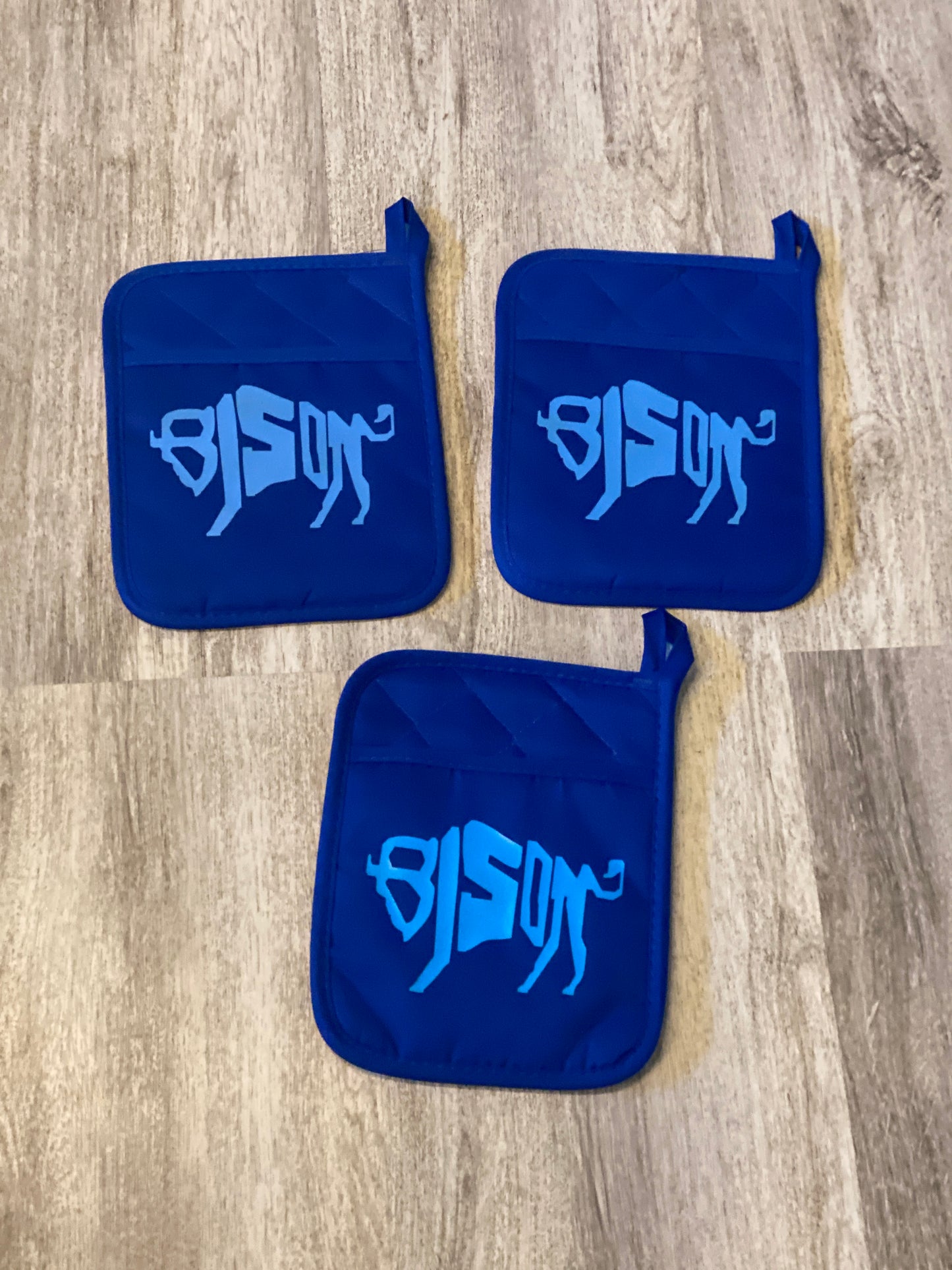 Great Falls High School Bison blue pot holder
