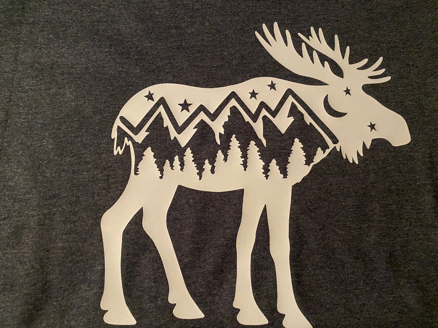 Moose Mountain scene, wild Montana, wild Alaska scene t-shirt, short sleeve hiking shirt