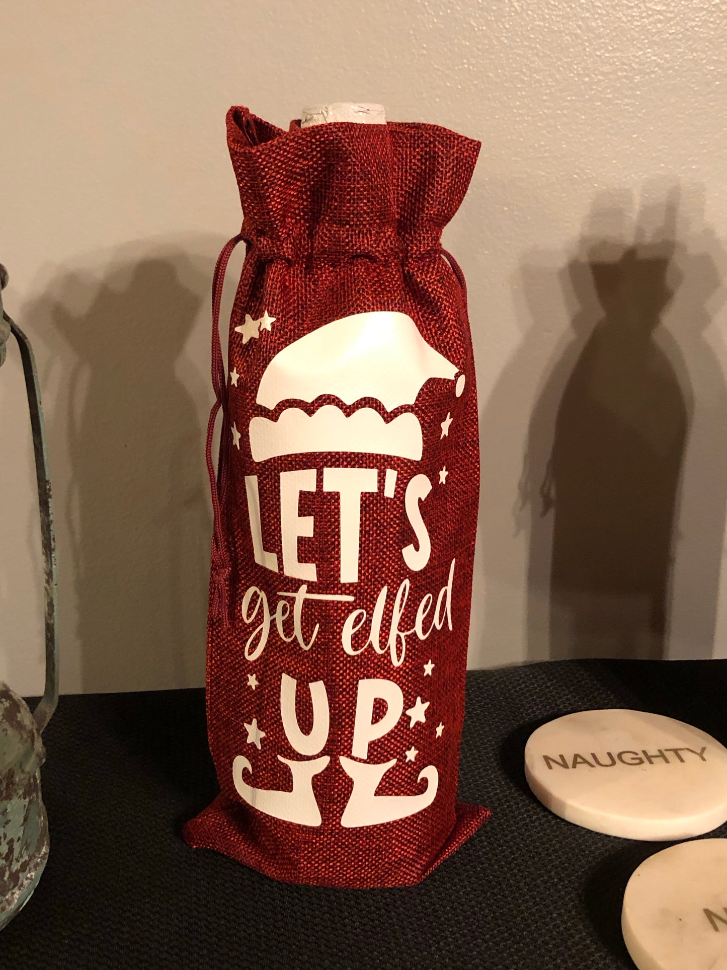 Let’s get Elfed up Christmas wine gift bag
