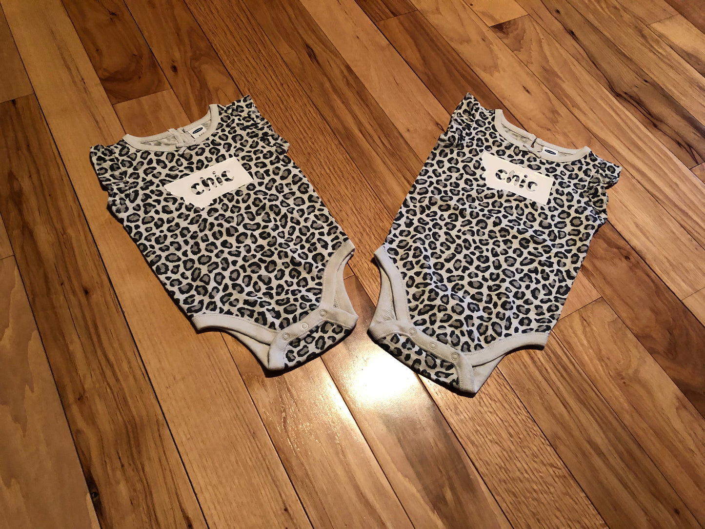 Montana chic infant onesie, leopard print