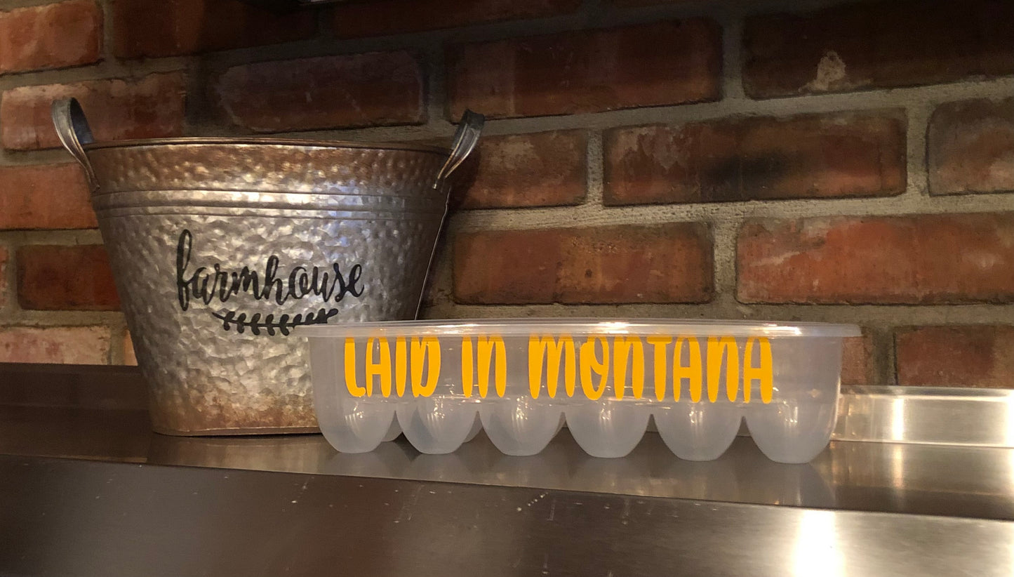 Laid in Montana egg container