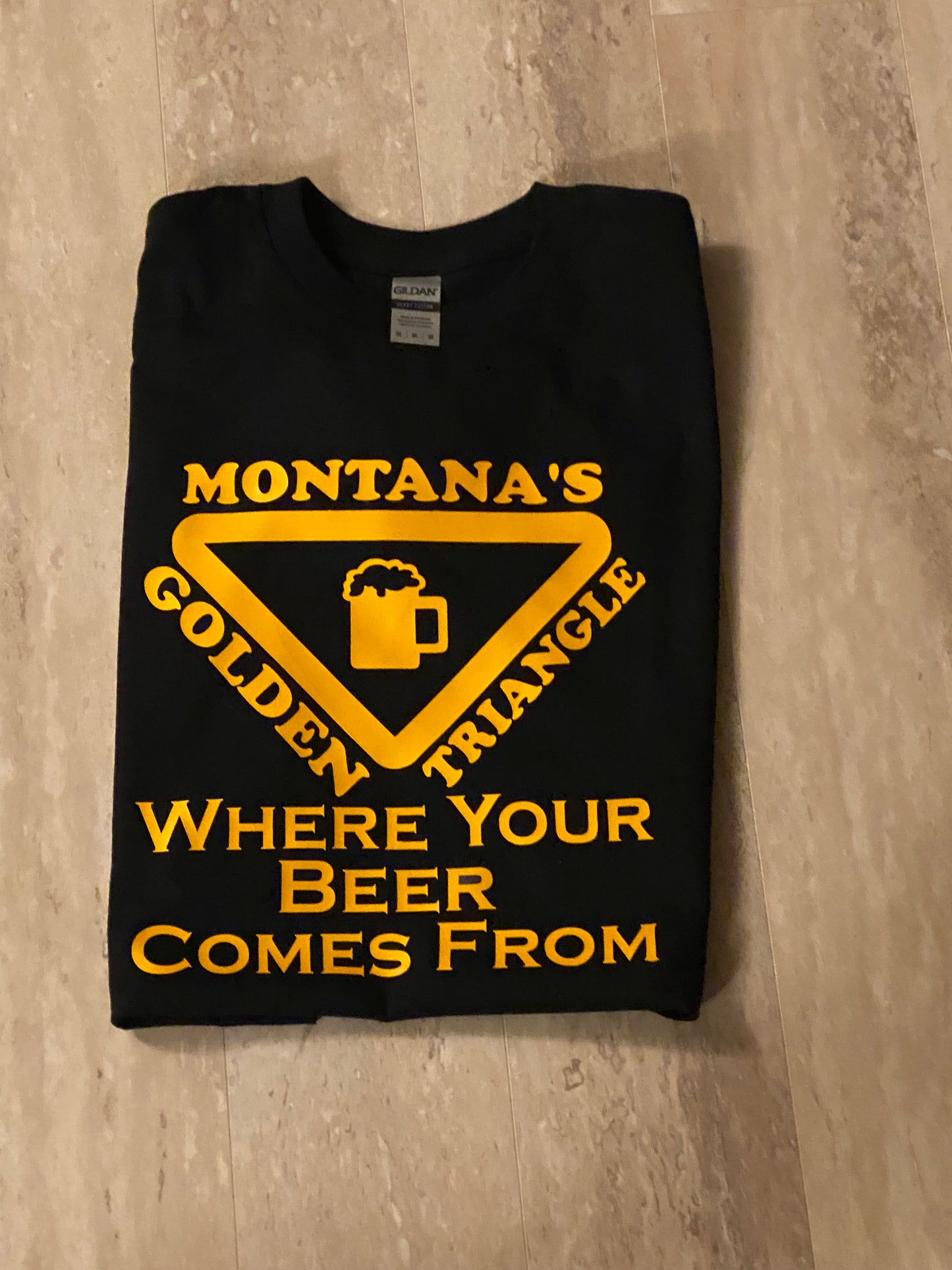 Montana’s Golden Triangle Where your beer comes from t shirt