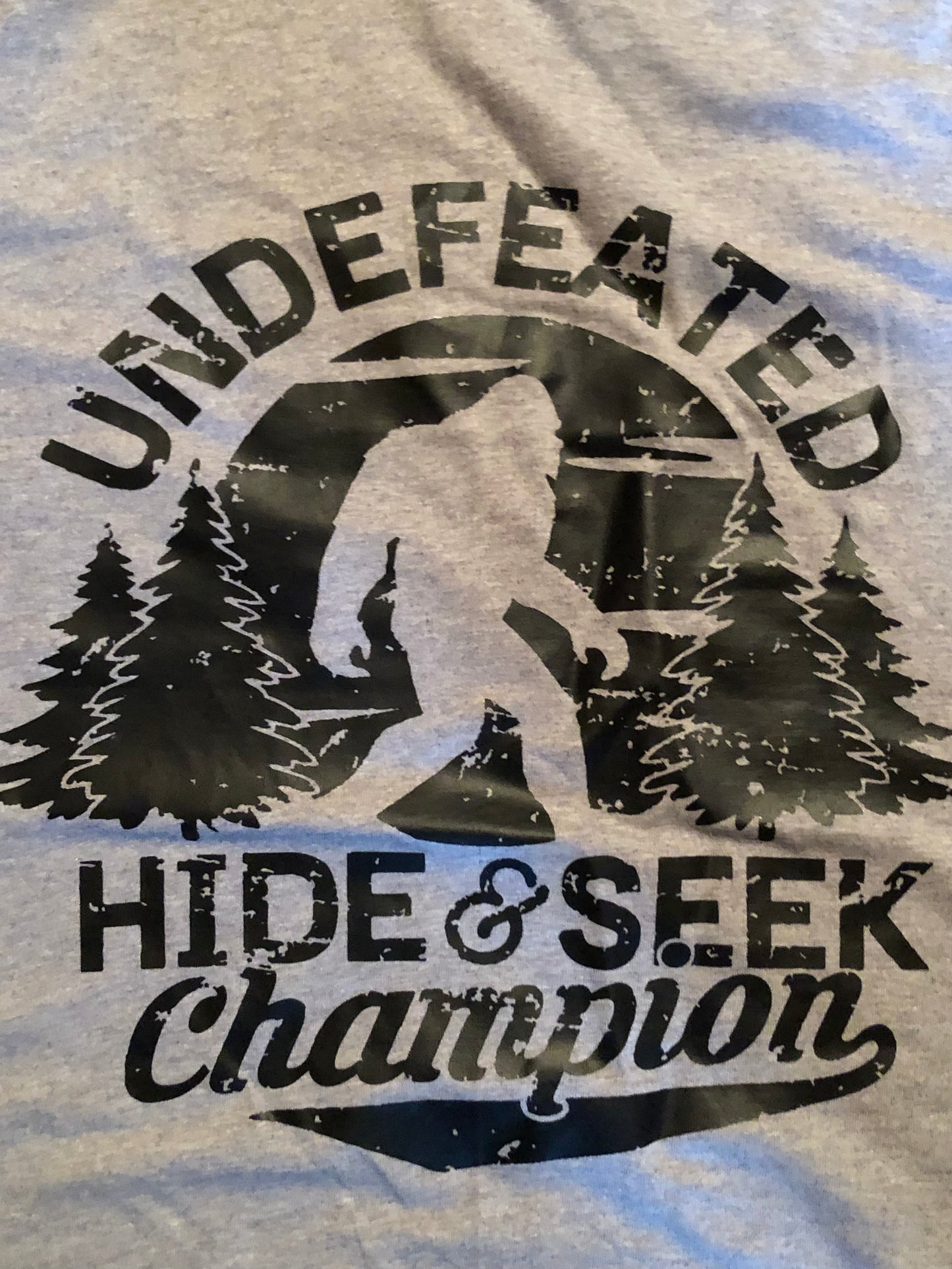 Undefeated Hide and Seek Champion Big Foot Sasquatch t-shirt