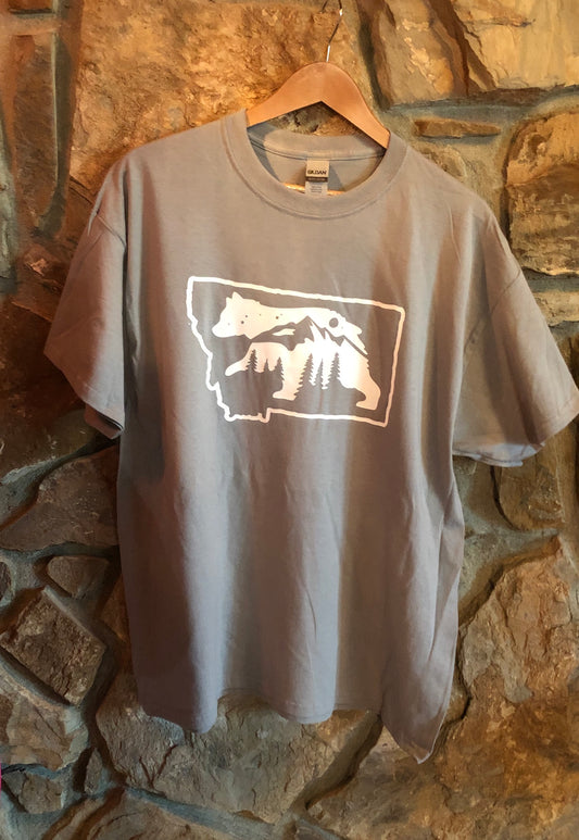 Montana Bear mountain forest scene shirt