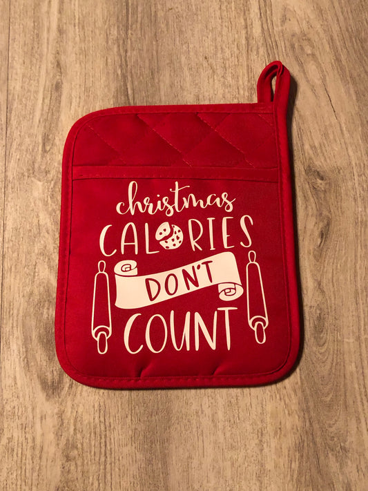 Christmas cookie calories don’t count pot holder bundle