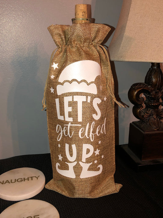 Let’s get Elfed up Christmas wine gift bag