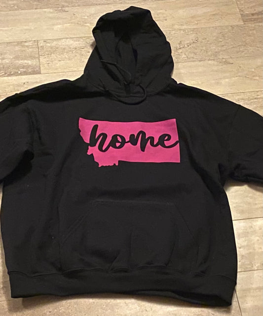 Montana home black hoodie hooded sweatshirt