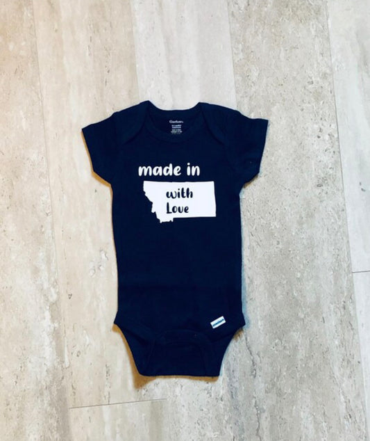 Made in Montana with love infant onesie