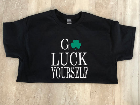 Go Luck Yourself St Patrick’s Day Green Clover t-shirt