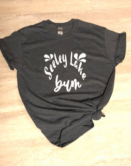 Seeley Lake bum, Montana lake bum ladies shirt